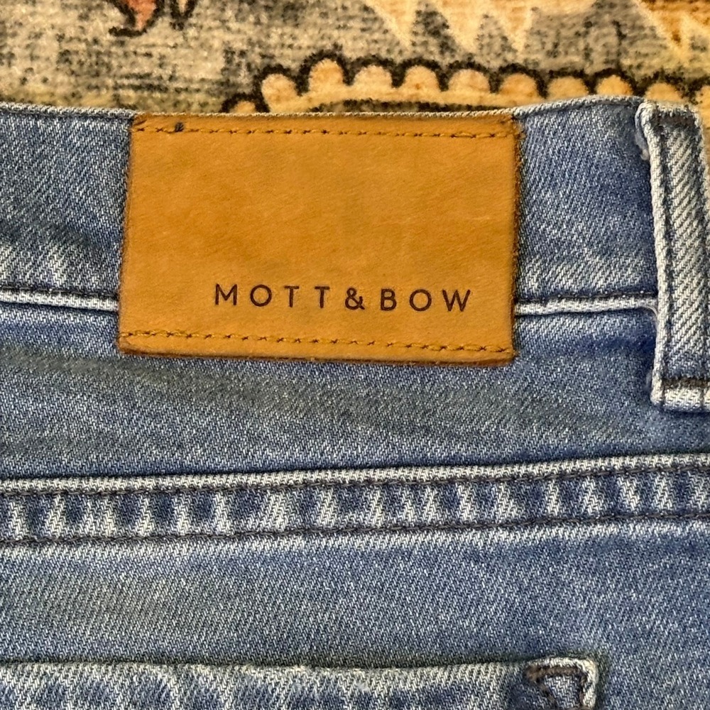 Mott & Bow Mens Slim Fit Straight Jeans Medium Wash Blue Denim W36 L32 Stretch - Picture 5 of 12